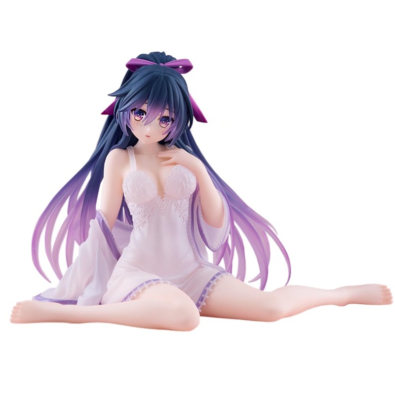 Lunk Yatogami Tohka Action Figure Pajamas Sitting Position Model Pvc Anime Statue Character Collections Model Ornaments 5.1 Inch