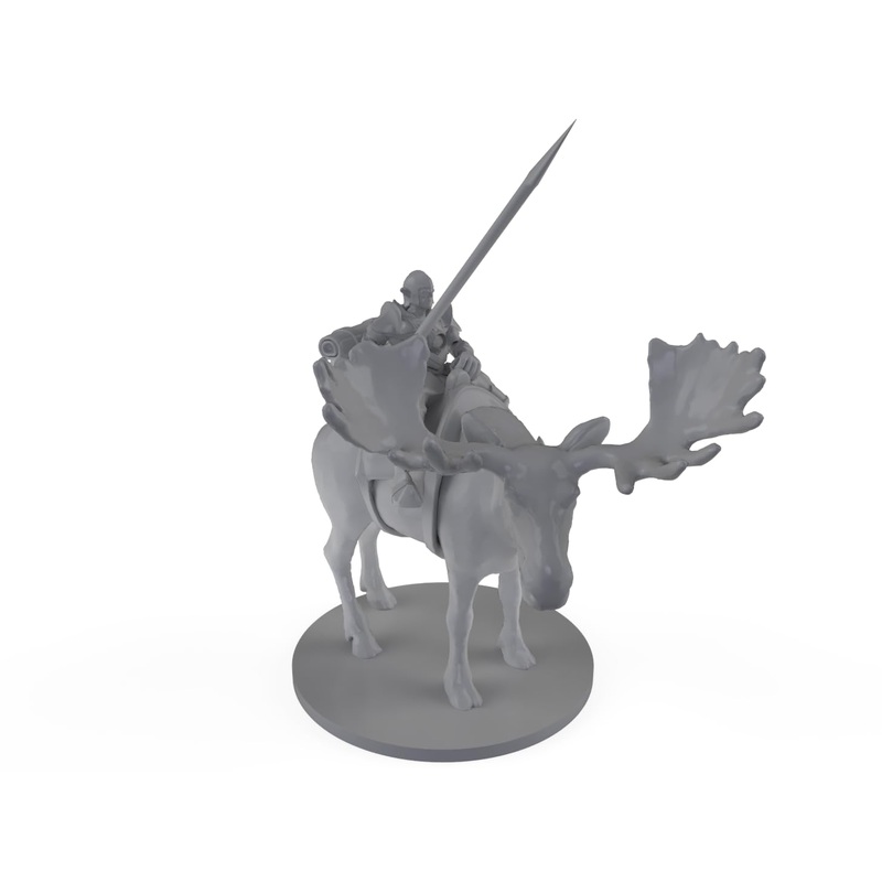 Moose Rider Tabletop Dnd Gaming Miniature