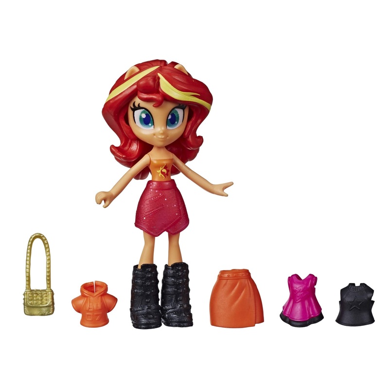 My Little Pony Equestria Girls Fashion Squad Sunset Shimmer, 3-Inch Potion Mini Doll Toy With Outfit, Surprise Accessories, Kids