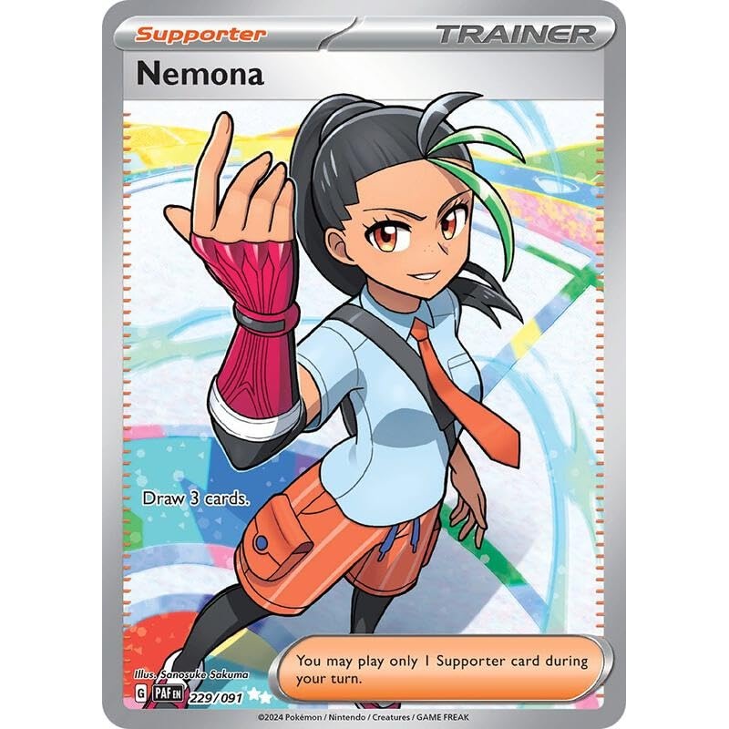 Pokemon – Nemona – Paldean Fates – 229/091 – Full Art – Single Card – Holofoil