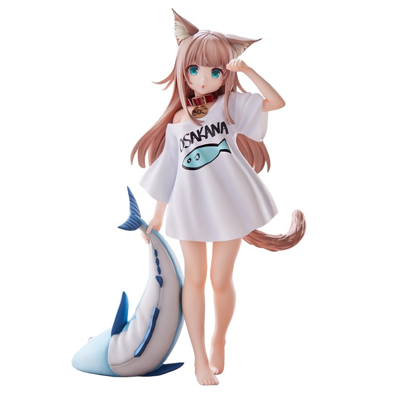 Qaheart Kinako Figures Kinako Original Painting Figure Cute Cat Girl Illustration Anime Action Figurine 21Cm/8.3Inch