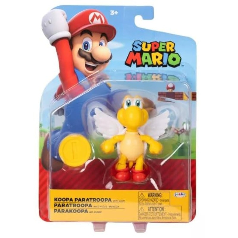 Super Mario 4 Inch Action Figure (Koopa Paratroopa With Coin)