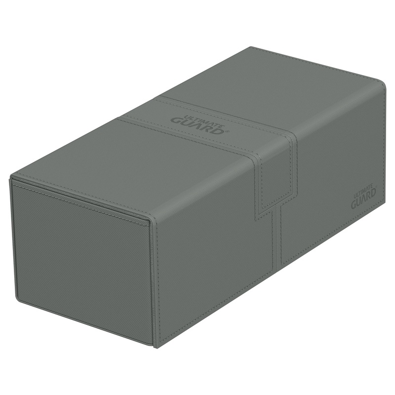 Ultimate Guard Twin Flip’N’Tray 266+, Deck Case For 266 Double-Sleeved Tcg Cards + Dice Tray, Grey, Independent Magnetic Closure
