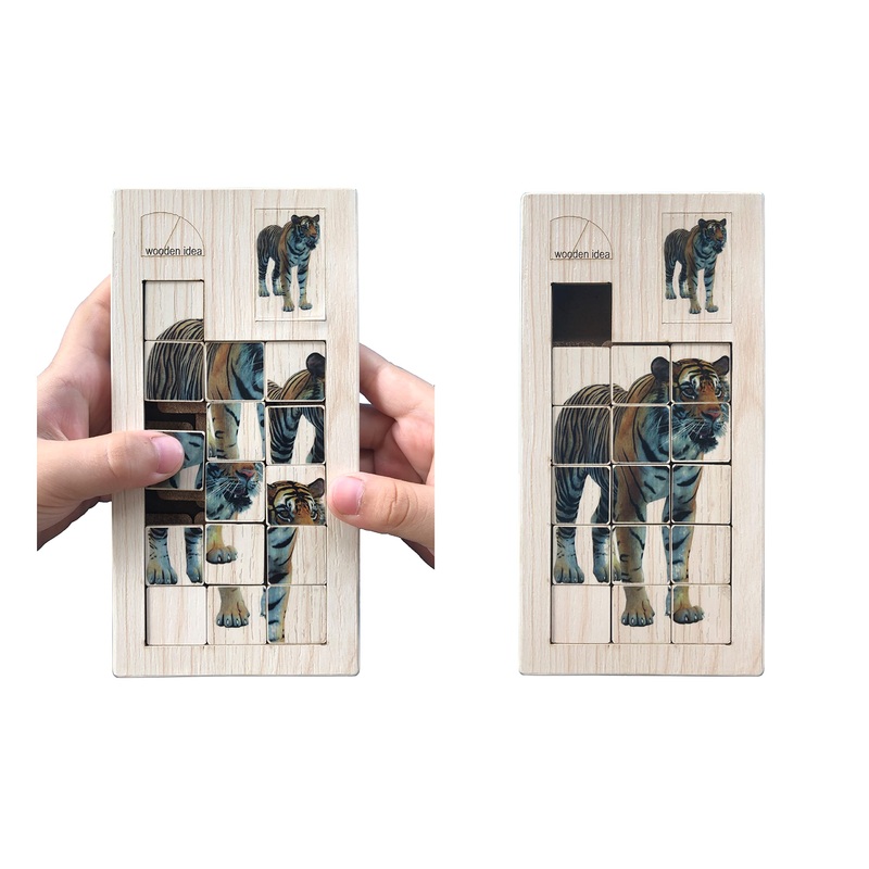 Wooden Slide Puzzles Block (Tiger)