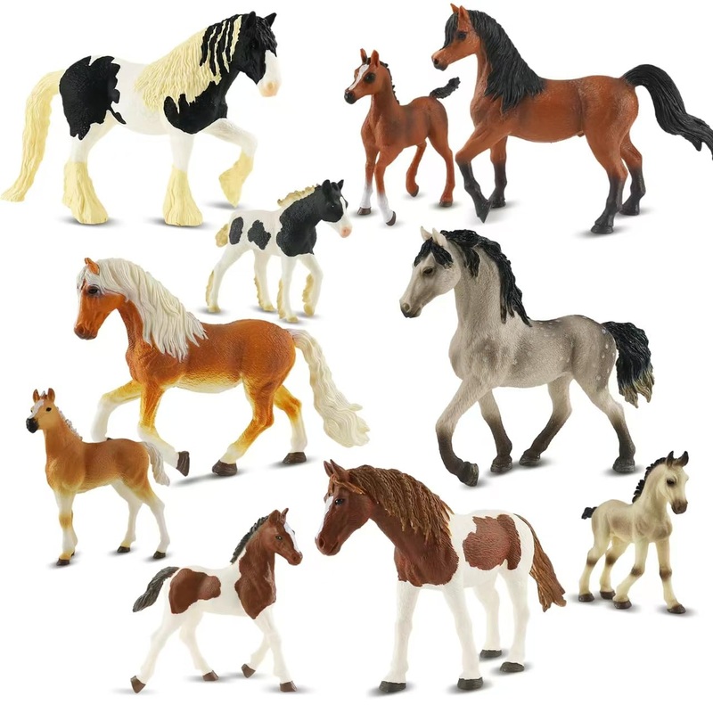 Zippytots Horse Figurine Set -10 Pcs Realistic Horse Figure Toys For Toddlers -Educational Gift For Kids-Perfect Party Favors-An