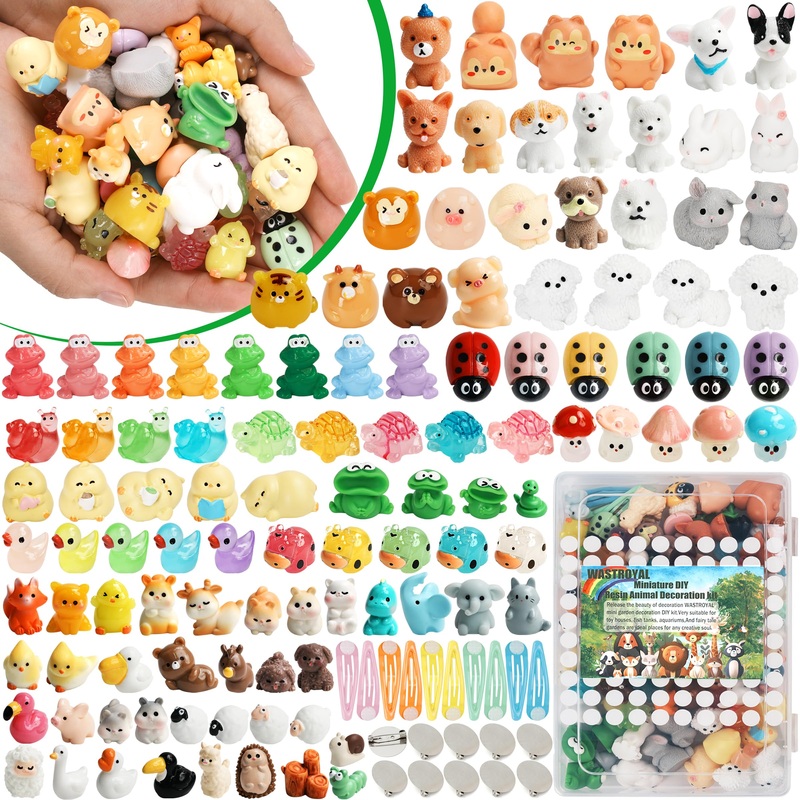 135Pcs Mini Resin Animal 113 Styles Tiny Resin Animals Miniature Small Animal Figures Bulk For Miniature Garden Decor Landscape