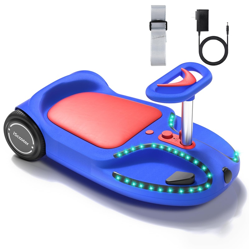 21.6V Electric Wiggle Car With Pedal And Pull Rope, 4 In 1 Swing Ride On Toy, Lithium Rechargeable Battery, 3 Speed, 100+ Lights