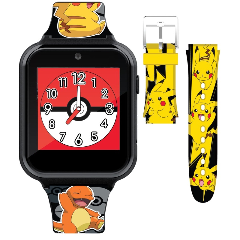 Accutime Pok  Mon Interactive Kids Smartwatch With Touchscreen, Interchangeable Pikachu & Friends Straps, Built-In Camera, Games