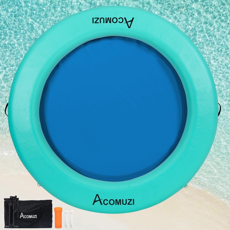 Acomuzi 6Ft Water Hammock Inflatable Floating Dock, Round Floating Ring Heavy Duty Lake Floats For Adults, Inflatable Raft Platf