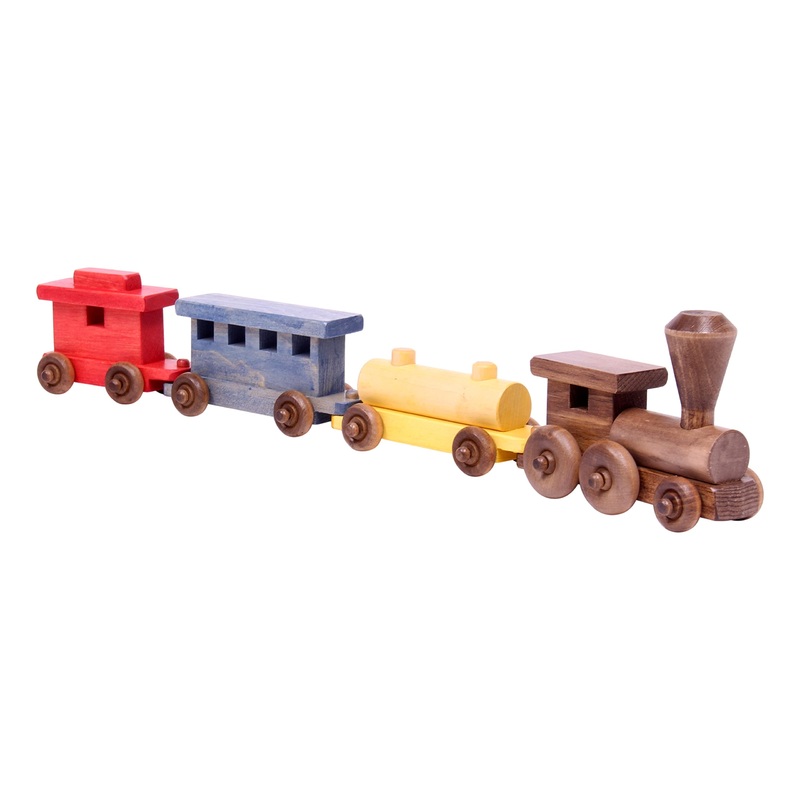 Amishtoybox.Com Wooden Train Toy Play Set – 24” Long – Cpsia-Approved Finish (Circus Splash)