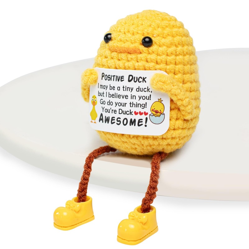 Artlunar Gifts For Men Women Funny Long Legged Positive Duck Emotional Support Crochet Gifts With You Are Duck Awesome Inspirati