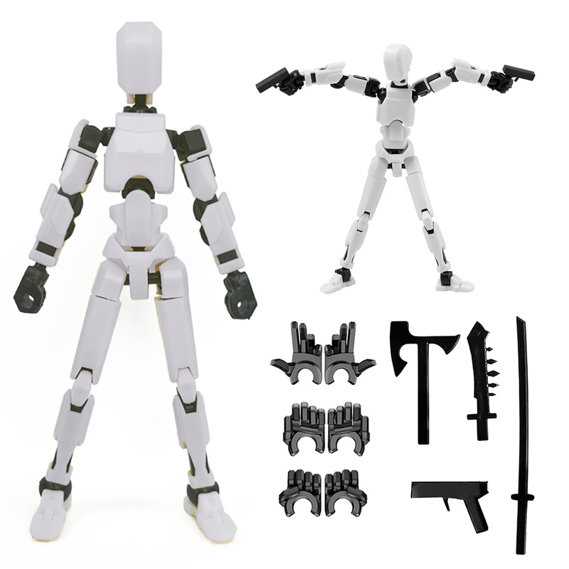 Dumwick Titan13 Action Figure, Lucky Robot 13 Action Figure,3D Printed Multi-Jointed Movable Action Figures,Dummy Robot 13 Figur