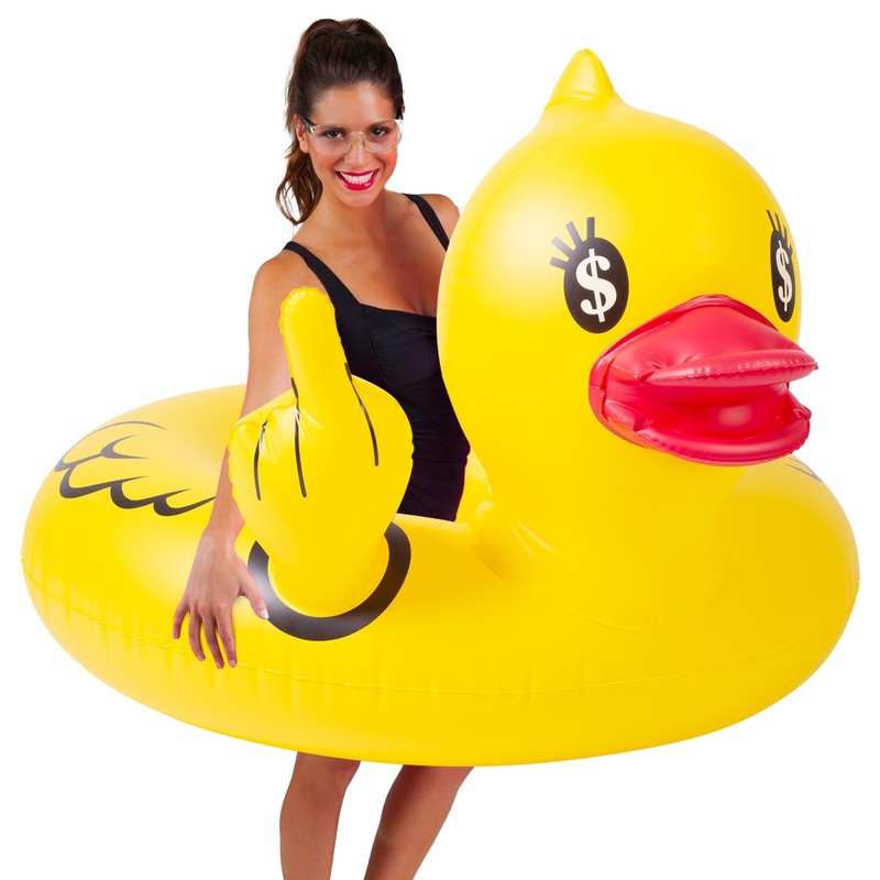 Float Joy Duck Pool Floats For Adults Ring Pool Floaties Inflatable Duck River Tubes Blow Up Pool Rafts For Lake Beach Pool Part