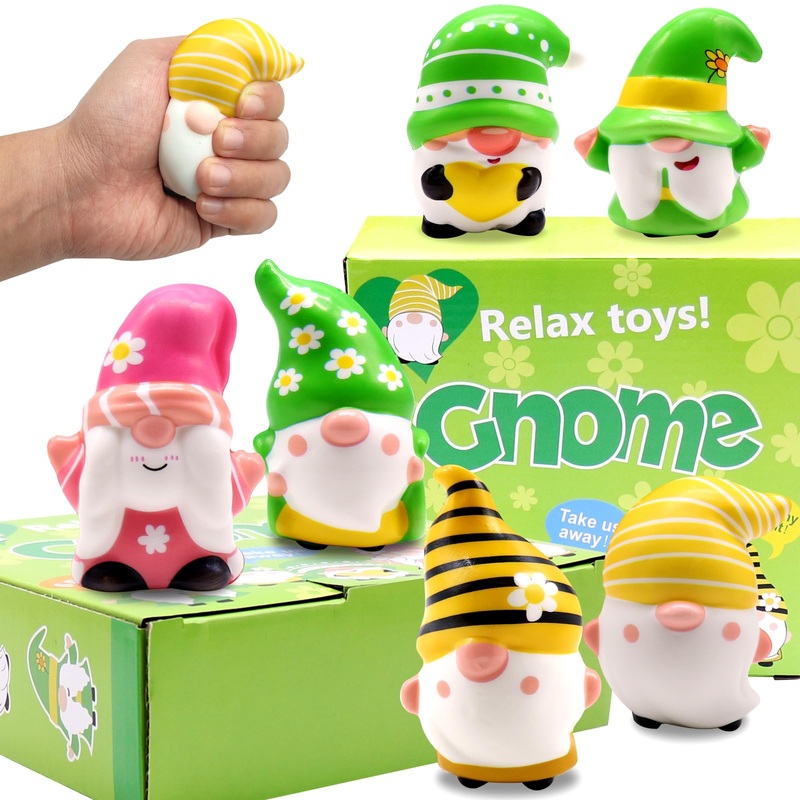 Joinbo 6 Pack Gnomes Squishies Toys Slow Rising Stress Relief Super Soft Squeeze Kawaii Cute Basket Stuffers Gifts For Kids,Boys