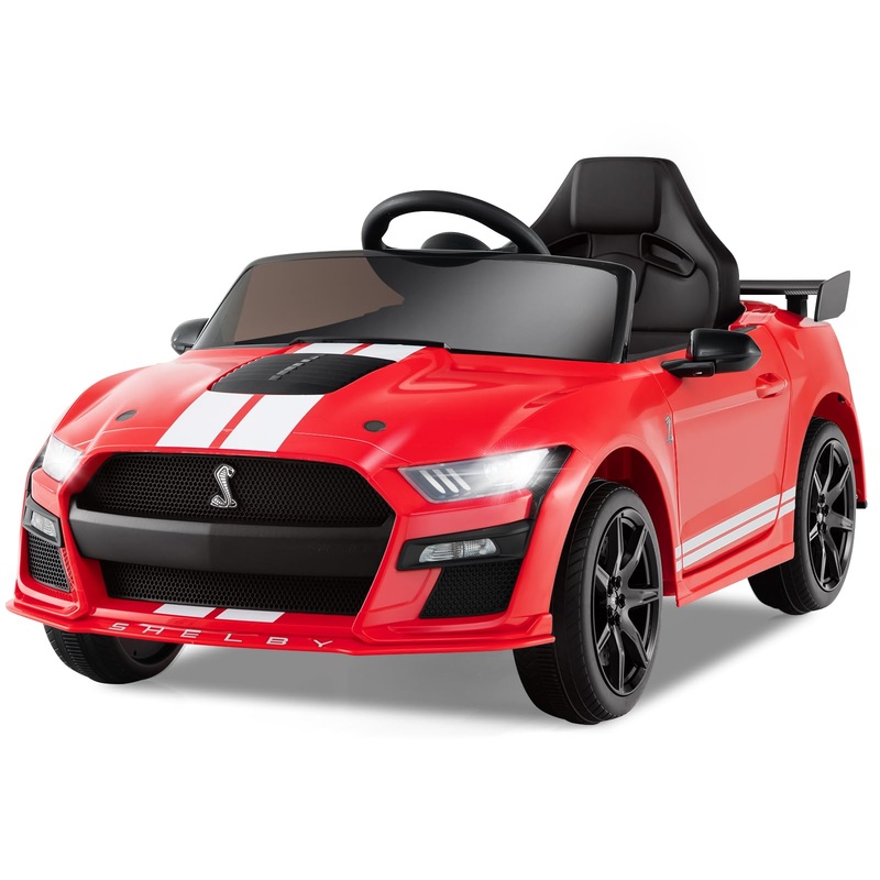 Licensed Ford Mustang Shelby Gt500 Ride On Car For Kids By Olakids, 12V Electric Vehicle With Remote Control, Toddlers Battery P