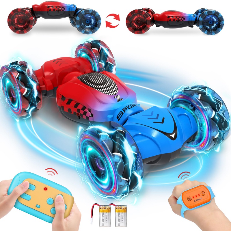 Nitigo Remote Cars For Kids Ages 4-8, Toys For Ages 5-7, Gift For 4 5 6 7 8-13 Years Old, Gesture Sensing Rc Stunt Car With Ligh