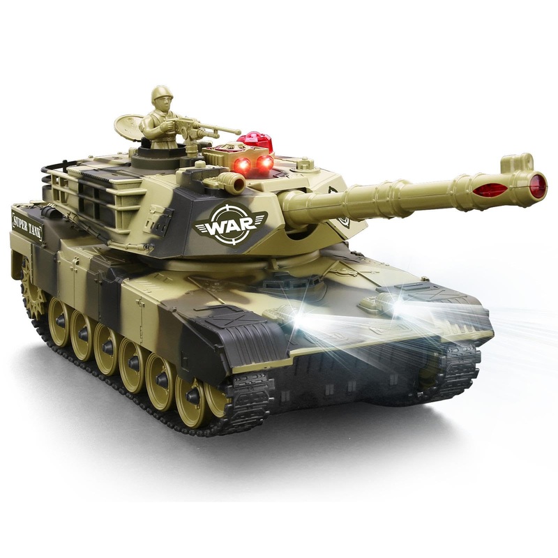 Remote Control Tank For Boys – Kids Simulated Army Tank Toy, 1:28 Scale 8 Channels Rc Tanks With Toy Soldiers, 2 Batteries, Rota