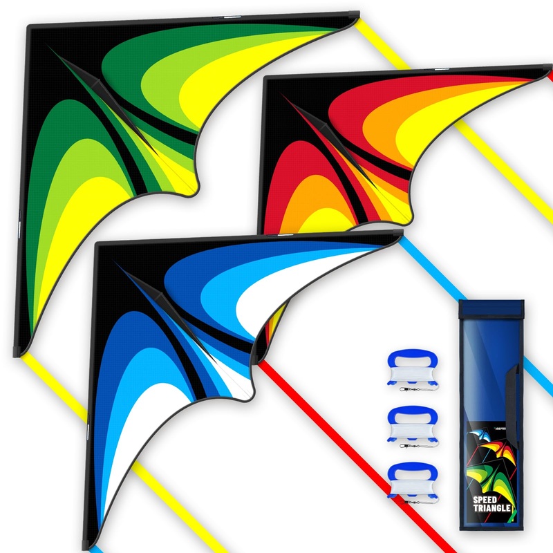 Sgftre Red Green Blue Three Piece Large Delta Kite,Extremely Easy To Launch For Beginners,Kites For Kids And Adults,Kite For Out