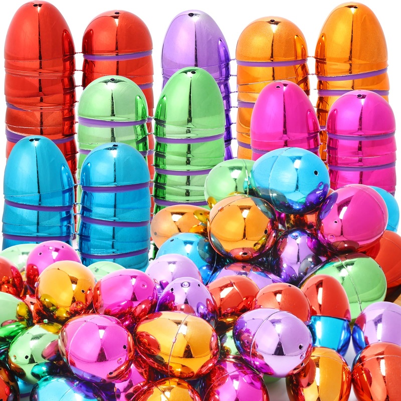 Skirfy Fillable Easter Eggs 2.36” Inch (36 Pack) With Hinge Bulk Colorful Bright Plastic Easter Eggs, Perfect For Easter Egg Hu