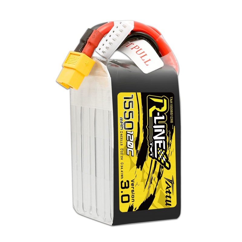 Tattu R-Line Version 3.0 6S Lipo Battery 1550Mah 22.2V 120C Lipo Battery With Xt60 Plug Forfpv Drone Helicopter Rc Racing Quadco