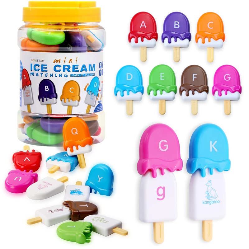 Usatdd Abc Alphabet Learning Toys Alphabet Popsicles Animal Matching Toy Uppercase Lowercase Preschool Learning Activities Monte