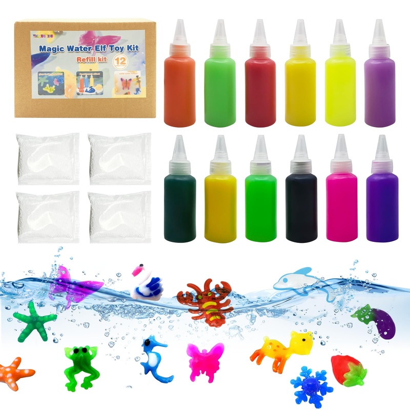 Yichushisu Aqua Fairy Water Gel Refill Kit For Kids-Magic Water Elf Toy-Water Pets Diy Squishy Maker Kit-Craft Kits For Kids-Bir