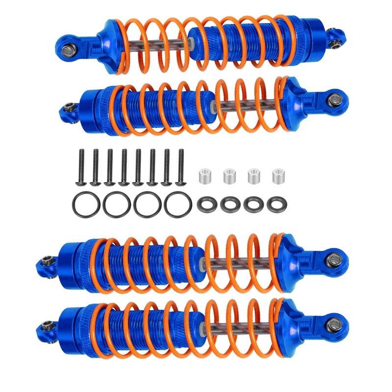 4Pcs Big Bore Front Rear Aluminum Shocks For Big Rock 3S, Typhon 4X4 Rc Truck – Navyblue