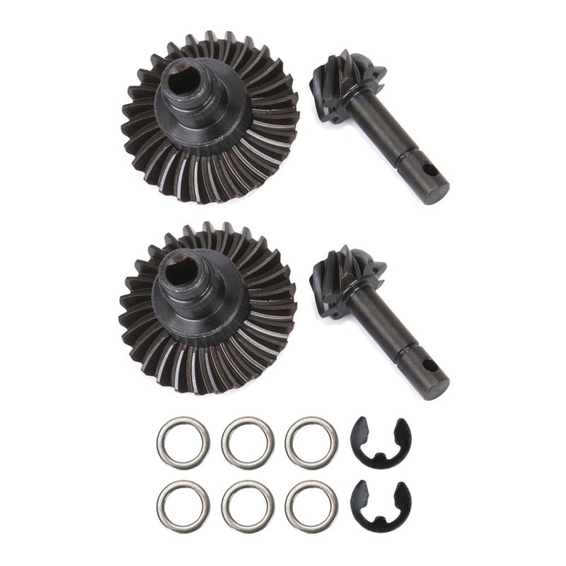 Amk 2 Sets Metal Scx10 Iii Bevel Gear, Ring Pinion Gear Set, 8T-24T 1/10 Capra Differential Axle Gears For Rc Crawler Axial Scx1