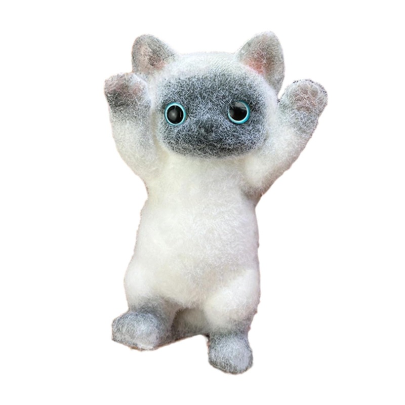 Big Taba Squishy Cat, Fluffy Sticky Soft Realistic Cat,Stress Relieving Cute Large Cat Toys For Family Or Friends (Siamese Cat)