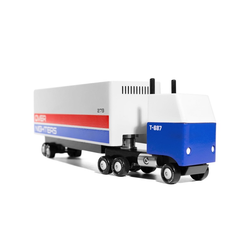 Candycar Wooden Diecast Collection – Overnighters Semi Truck, Premium Handcrafted Beech Wood Toy Car