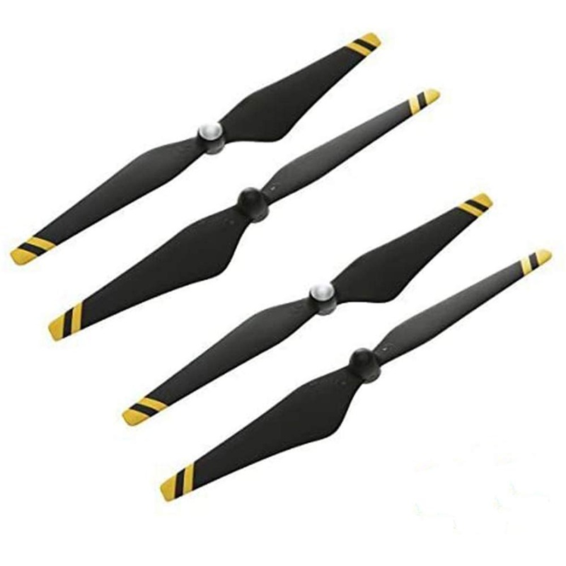 Dji Phantom 2 & 3 Series Carbon Fiber Reinforced Self-Tightening Propellers Props, 24 X 12.7Cm, 2 Pack, Black With Yellow Stripe
