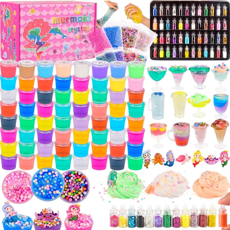 Easter Slime Party Favors-Slime Making Kit For Kids,Christmas Slime Kit For Girls Including Crystal Slime And Butter Slime, Clas