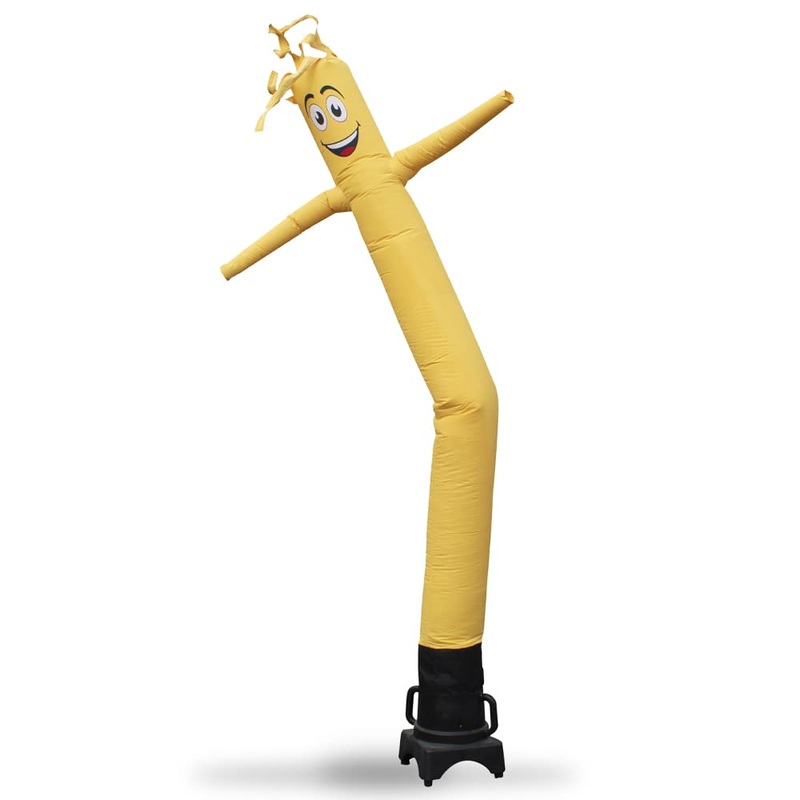 Golden Yellow 8 Foot Tall Inflatable Tube Man Air Powered Waving Puppet, Air Blower Motor Included With 6Ft Solid Colored Dancer
