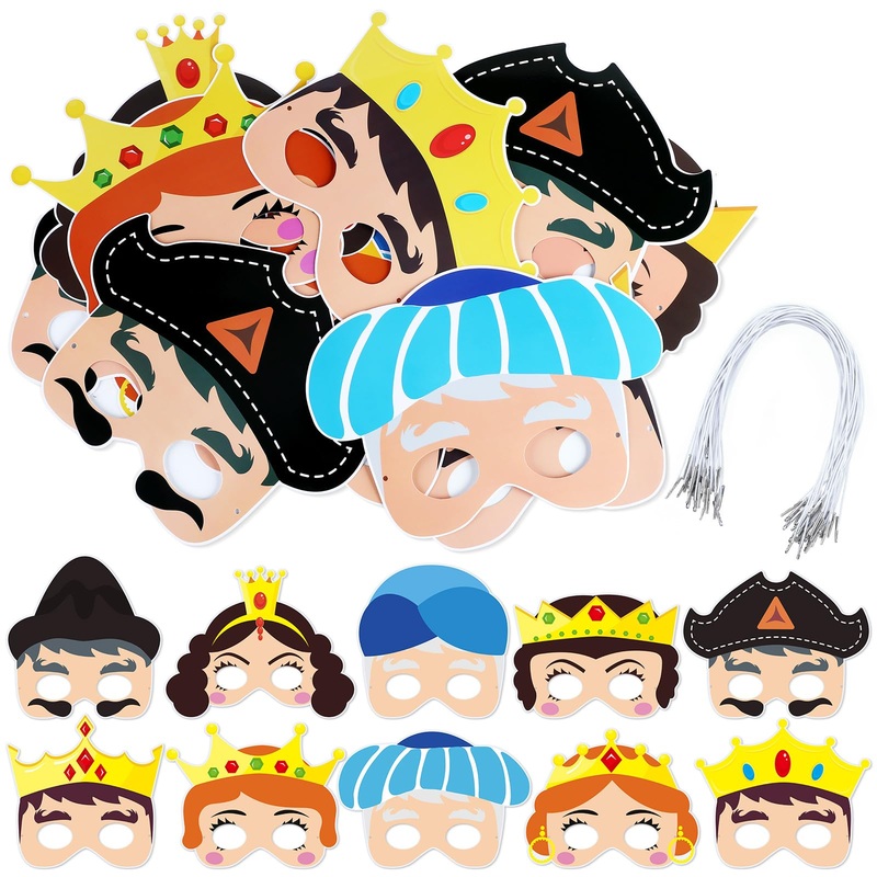 Hotop 30 Sets Purim Masks For Kids Decorations Jewish Party Diy Purim Masks For Kids Jewish Costume Gifts Game Role Play Cosplay