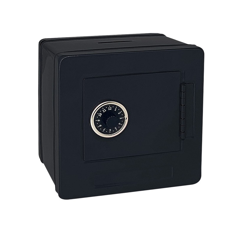 Kids’ Safe Piggy Bank, Metal Safe With Key, Money Saving Box For Children, Boys Girls Best Giftoney Banks (Black, Small)