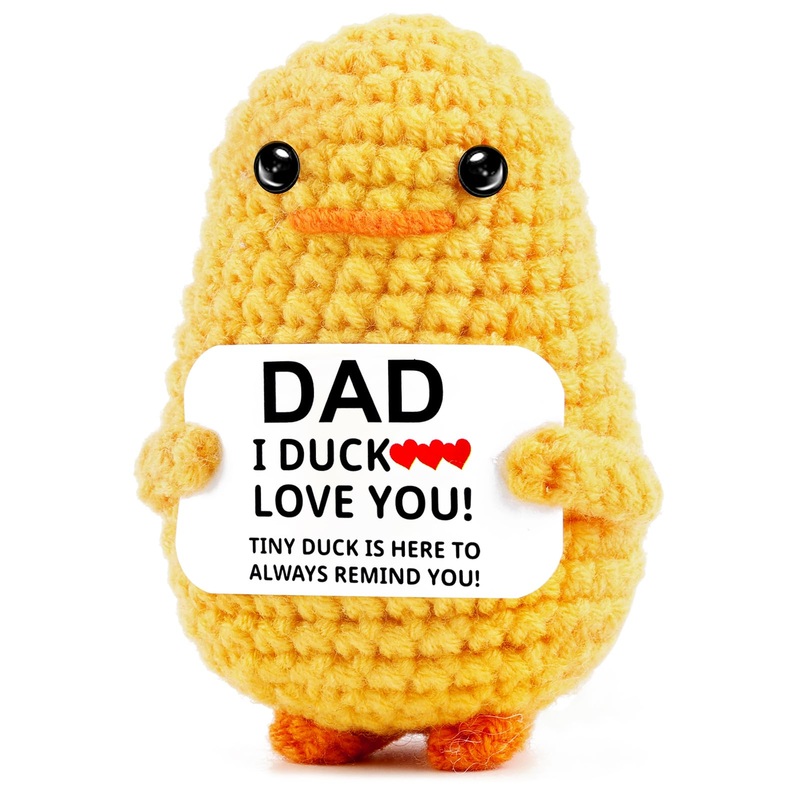 Lestp Funny Gifts Women Positive Dad Duck Emotional Support Crochet Nuggets Pickle Plush Partner Cute Birthday Gift Gag Metal He