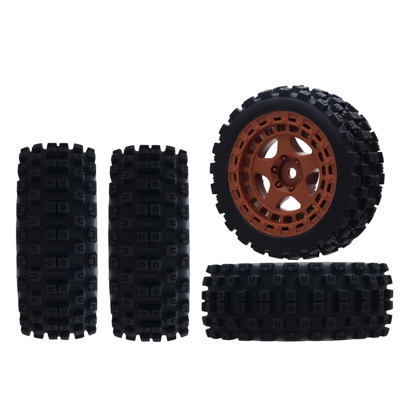 Mesimsple Pre Glued Plastic Wheel And Rubber Tire Ara550114 For 1/18 Typhon Grom Series Upgrade Parts Black
