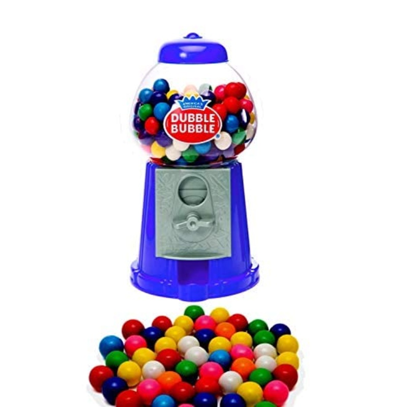 Playo 7” Coin Operated Gumball Machine Toy Bank – Dubble Bubble Classic Style Includes 23 Gum Balls – Kids Coin Bank Candy Disp