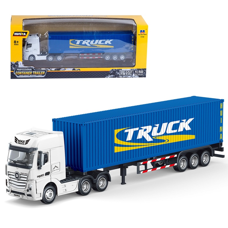 Qcar Container Dump Trailer, 1:50 Scale Dump Truck With Trailer, Kids’ Toy Trucks