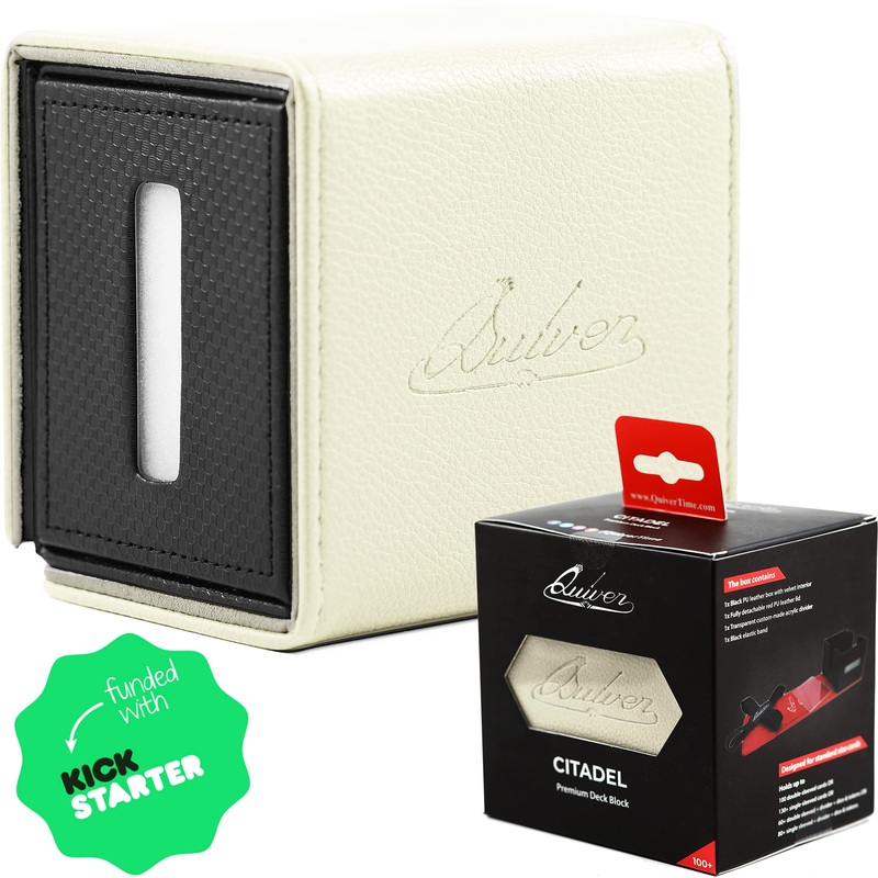 Quiver Time White Citadel Deck Block For Magic: The Gathering Cards – 100+ Tcg Card Deckbox, Commander Mtg Deck Box For Cards, D