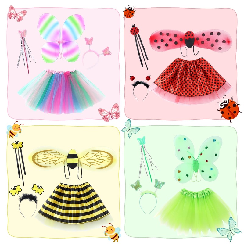 Seawhisper Princess Girls Dress Up Trunk Clothes For Kids Toddler Pretend Play Fairy Ladybug Bee Butterfly Costume Accessories 3