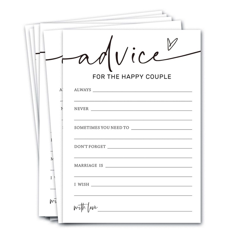 Wedding Shower Games Cards, Advice For The Happy Couple, Bridal Shower Games 25 Guests, Engagement Party Wedding Games For Guest