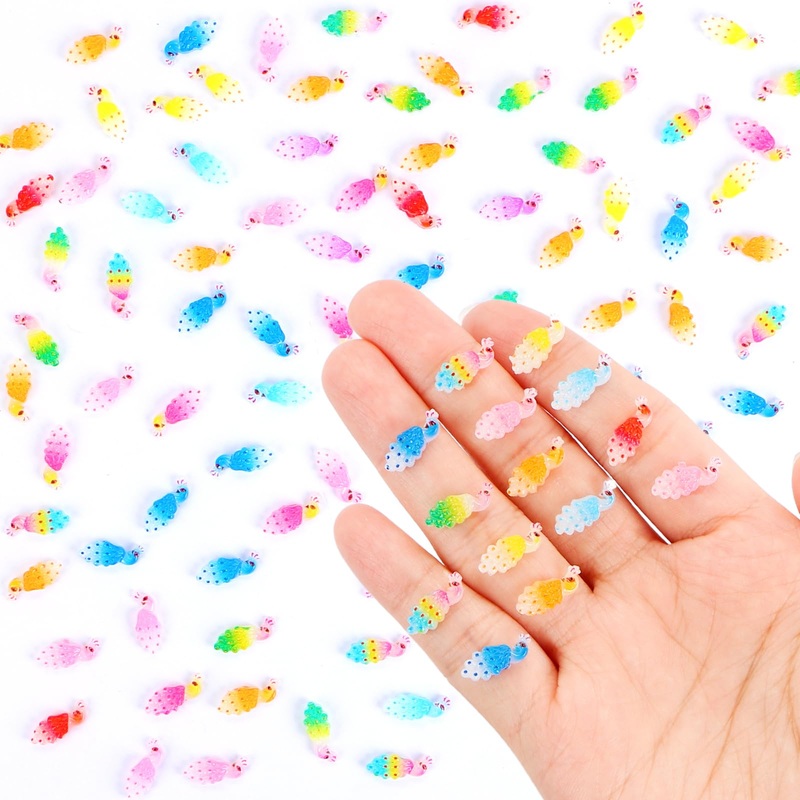 100 Pieces Tiny Peacock Decor For Dollhouse Miniatures Resin Animals For Crafts Tiny Things For Fairy Garden Micro Landscaping D