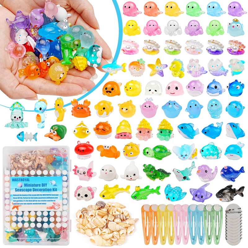 100Pcs Ocean Mini Resin Animals – 78 Styles Tiny Sea Figurines Shell Miniature Plastic Fish For Garden Micro Landscape Diy Fish