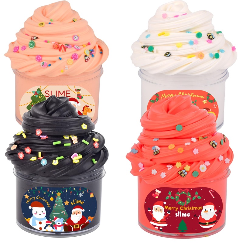 4 Pack Scented Butter Slime, Non Sticky,Stress Relief,Super Soft And Stretchy Clay Sludge Toy,Birthday Gifts,Diy Slime Party Fav