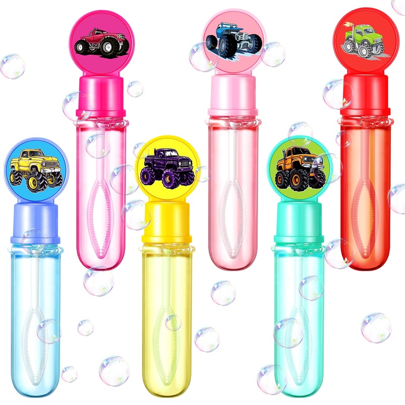 Arrowbash 24 Pcs Monster Truck Party Favors Bulk Mini Bubble Wands For Kids Toddlers Birthday Party Gifts Outdoors Activity Priz