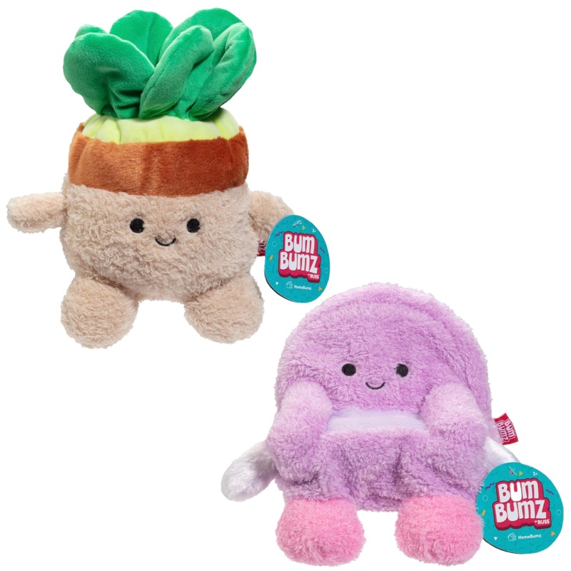 Bumbumz Large 7.5” Recliner Ralph & Succulent Plush 2-Pack – Officially Licensed Russ Toy – Soft Stuffed Animal Beanie Figures