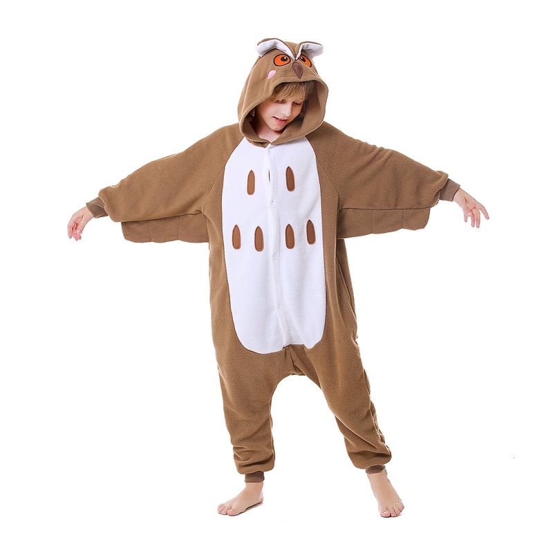 Canasour Kids Owl Onesie Christmas Halloween Costumes Anime Cosplay Animal One Piece Pajamas 6-8 Years Girls (6-8 Years, Owl Bro