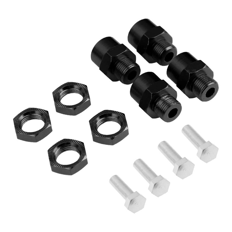 Hobbypark 4-Pack Aluminum Alloy 12Mm To 17Mm Wheel Hex Hubs Adapter Extension Conversion Nuts For 1/10 Rc Car Upgrade 1/8 Tires