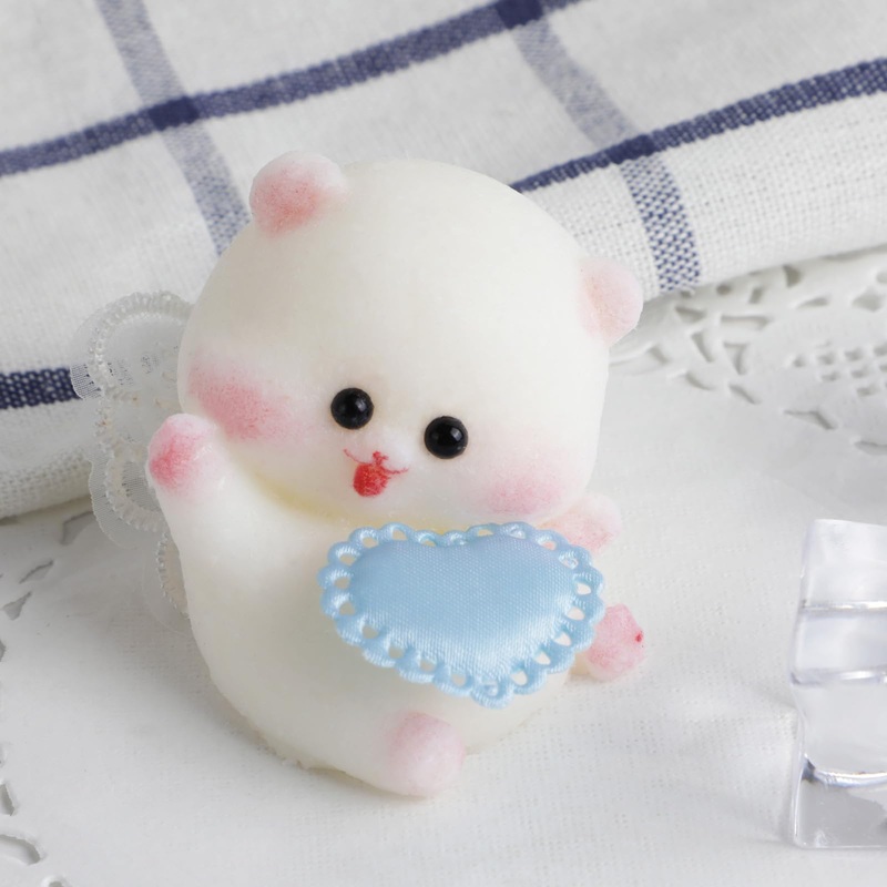 Mini Taba Squishy Kit Angel Bear – Handmade Silicone Kawaii Animal Sensory Toy For Kids, Perfect As Bag Charms